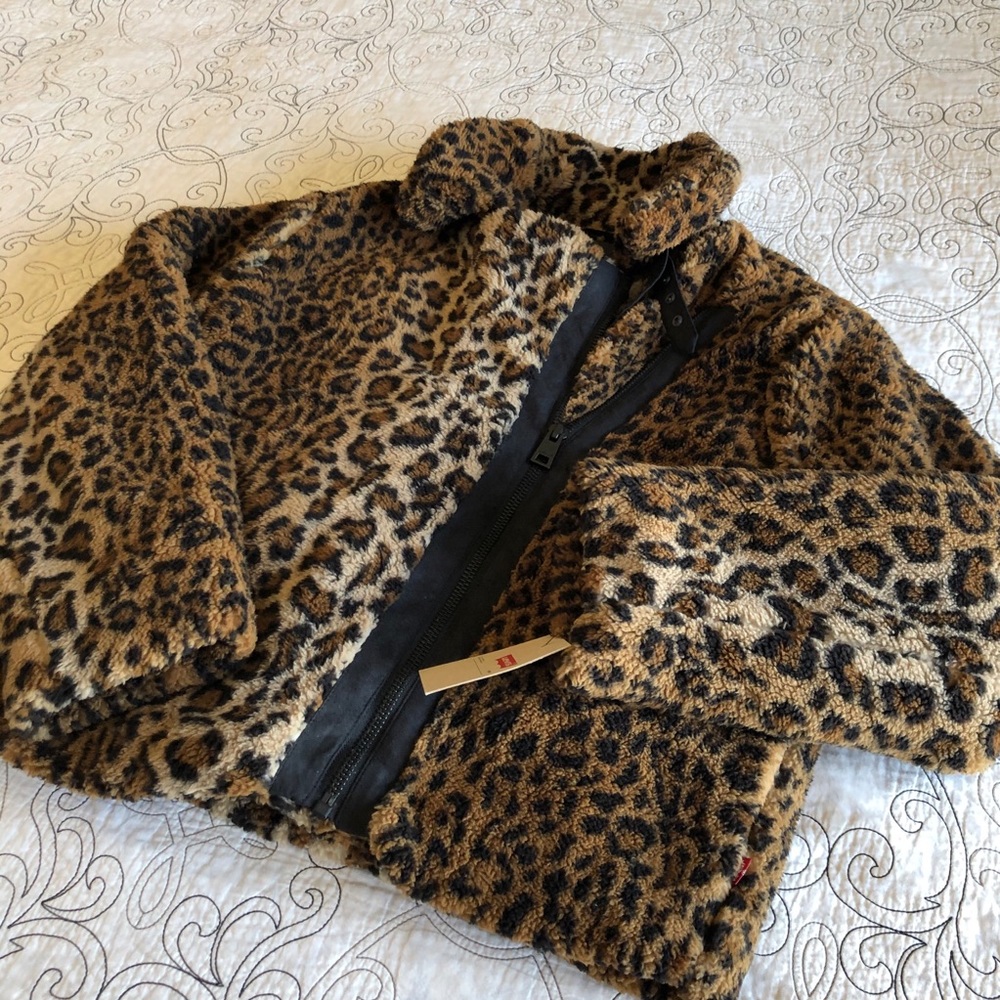 Levi’s Women's Moto Jacket Leopard Print Faux M - Picture 16 of 16